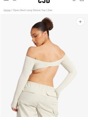 Resort Beach Open Back Long Sleeve Top - Oak
